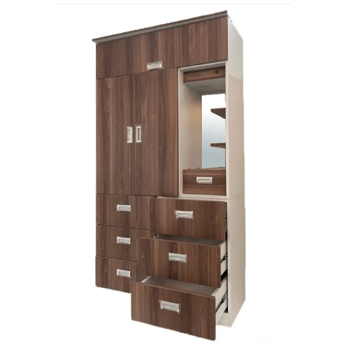 Ropero de Melamina 3 Puertas con Espejo Caramelo, marca MUEBLES CRISOSTOMO - Foto Principal
