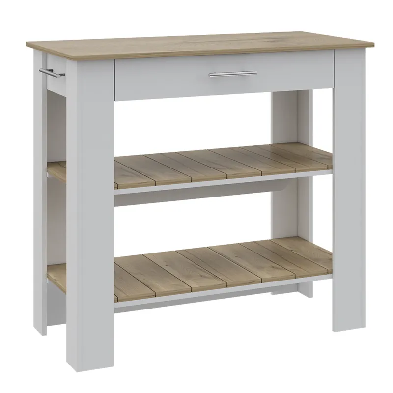 FMFURNITURE - Isla De Cocina 101x93x50cm Fm-007B Blanco