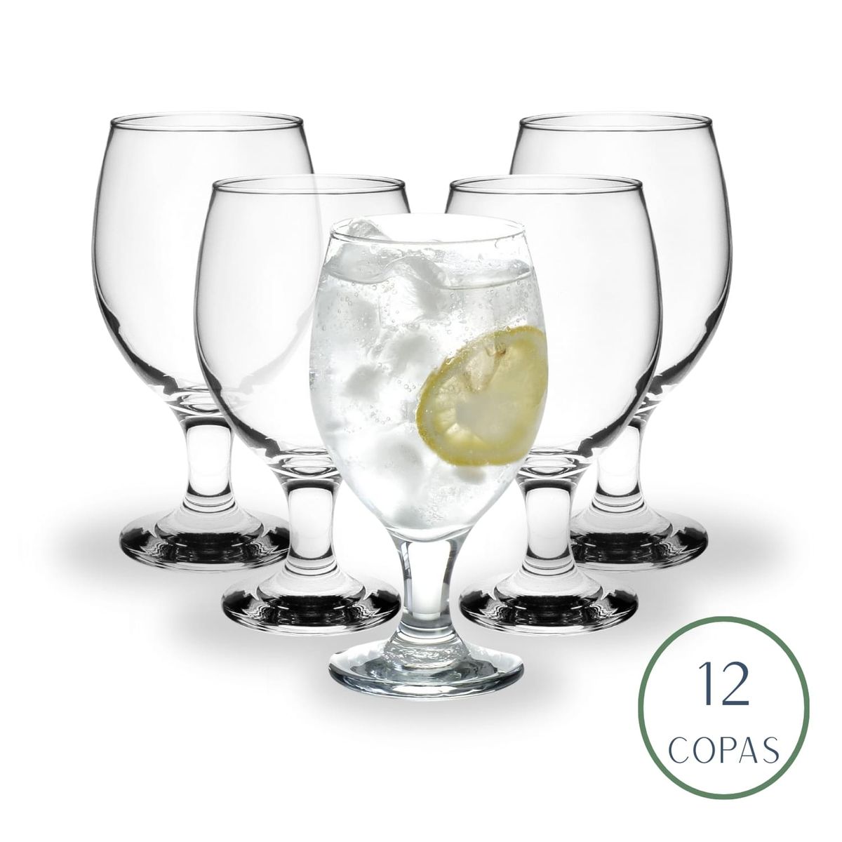 NADIR - Copas Gallant Vino Tinto 250ml Nadir Set 12 Copas Tallo Corto