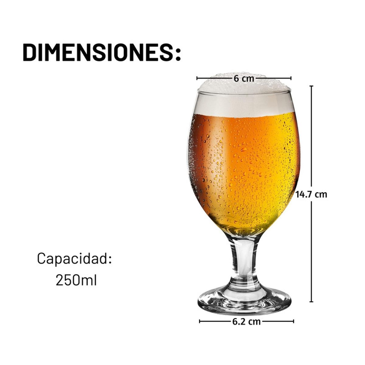 NADIR - Copas Gallant Vino Tinto 250ml Nadir Set 12 Copas Tallo Corto