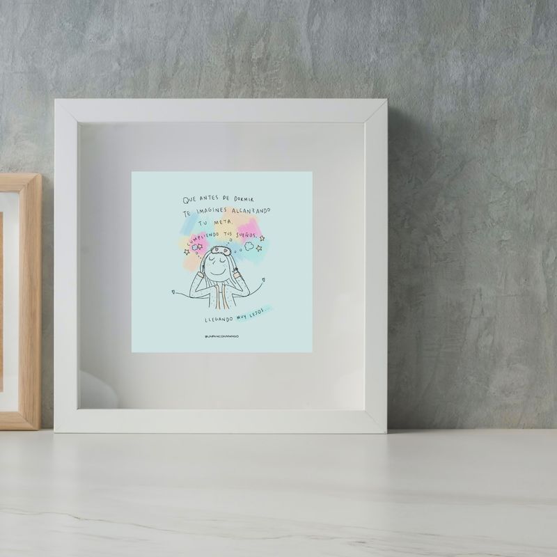 UN PAN CON MANGO - Cuadro “Llegando muy lejos” UN PAN CON MANGO 26cm x 26cm