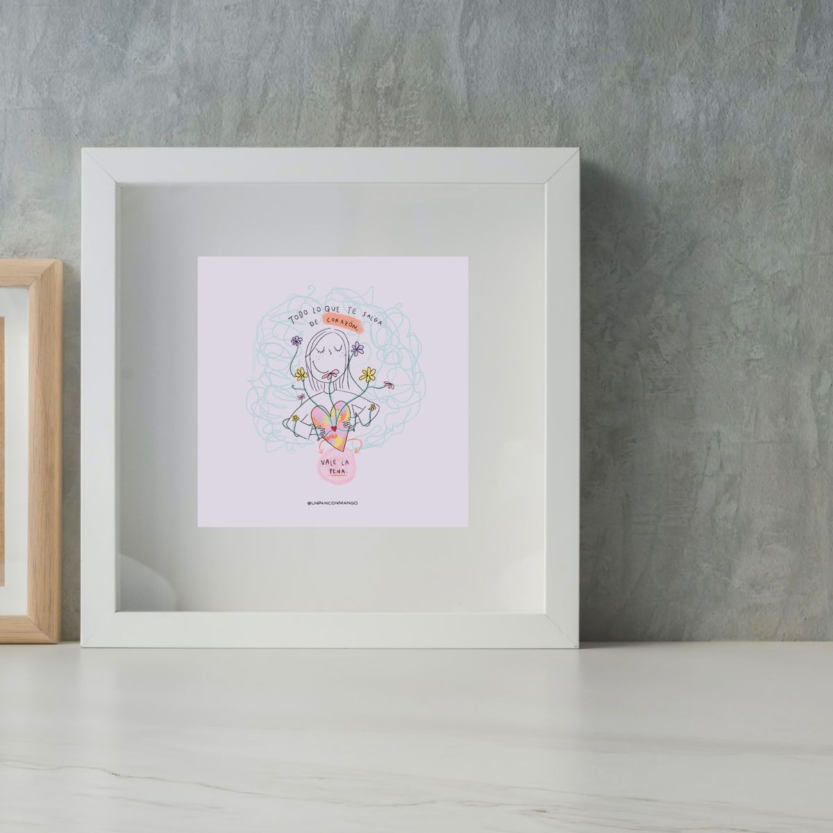 UN PAN CON MANGO - Cuadro “Lo que te salga de corazón” UN PAN CON MANGO 26cm x 26cm