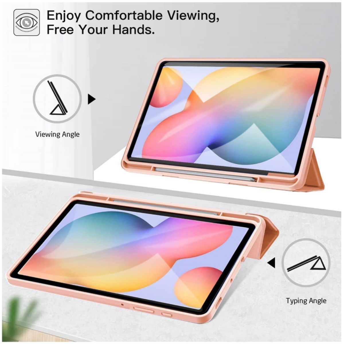 GENERICO - Funda Flip Magnética Tablet Samsung Tab s6 Lite 10.4 2020 Rosado