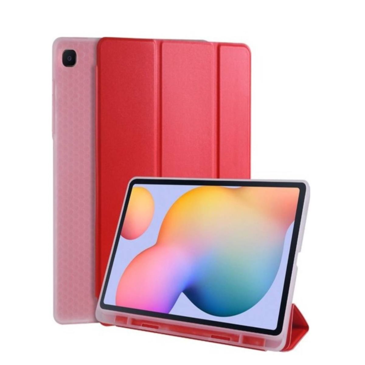 GENERICO - Funda Flip Magnética Tablet Samsung Tab s6 Lite 10.4 2020 Rojo