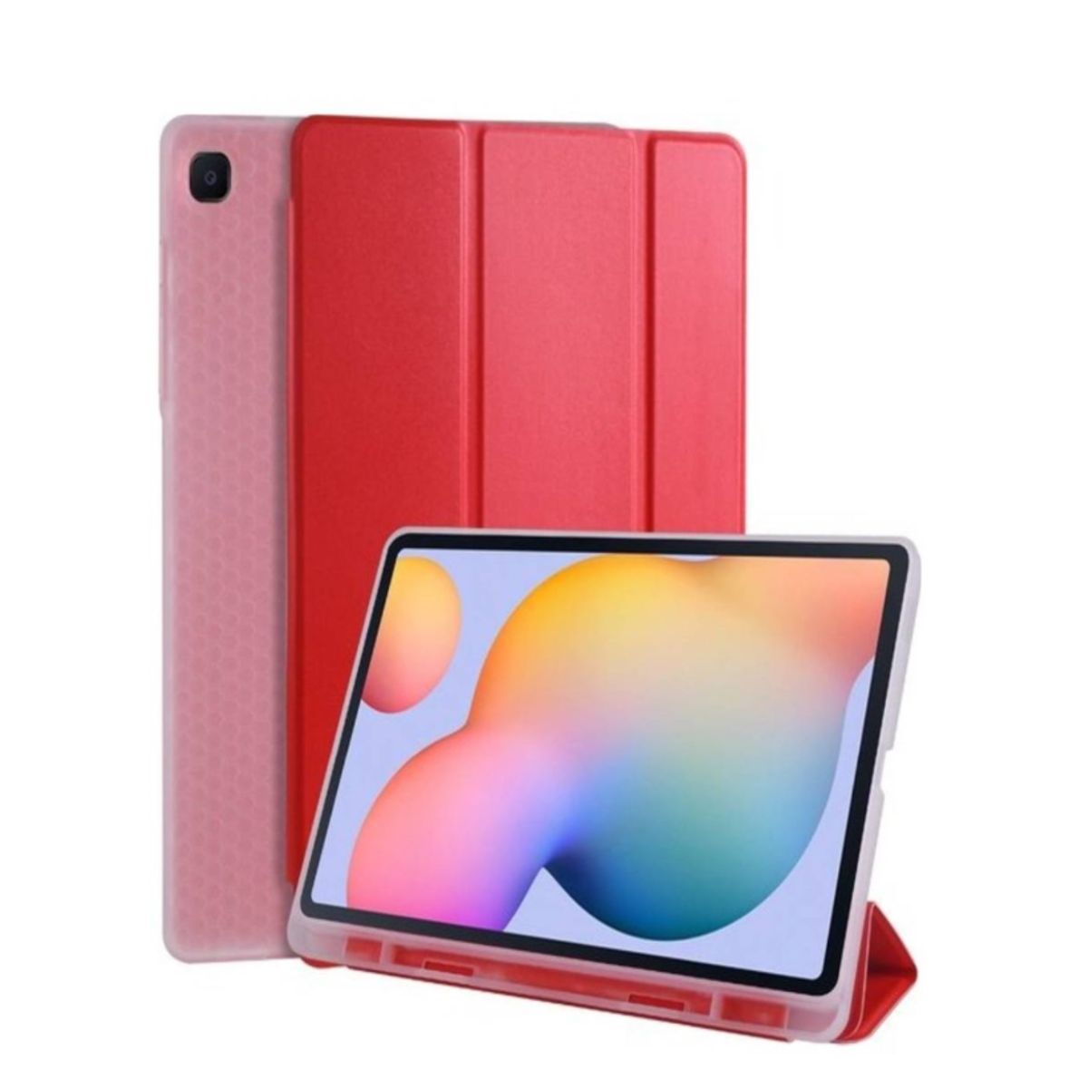 GENERICO - Funda Flip Magnética Tablet Samsung Tab s6 Lite 10.4 2020 Rojo