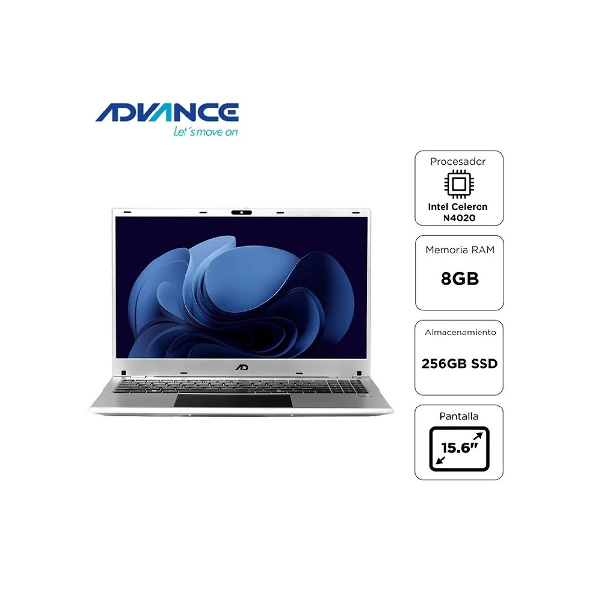 ADVANCE - Notebook Advance NV9855 15.6" Celeron N4020 1.10 GHz 8GB RAM 256GB SSD