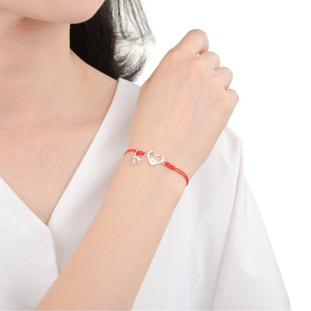 SANTORAL - Pulsera Angel Corazón - Hilo y Plata