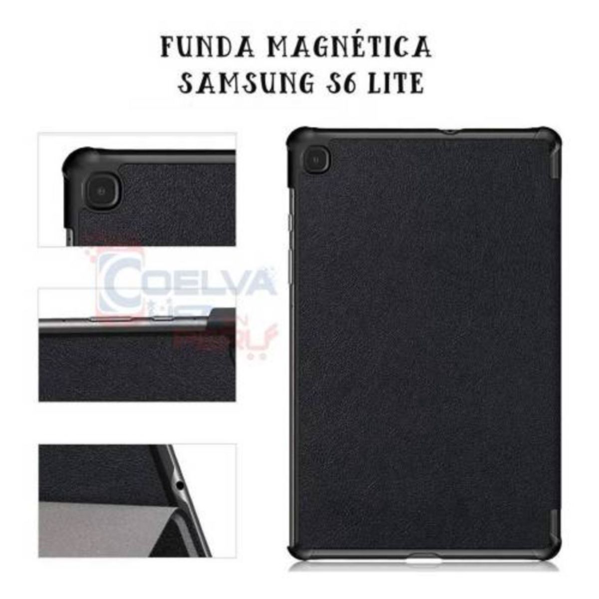GENERICO - Funda Flip Magnética Tablet Samsung Tab s6 Lite 10.4 2020 Negro