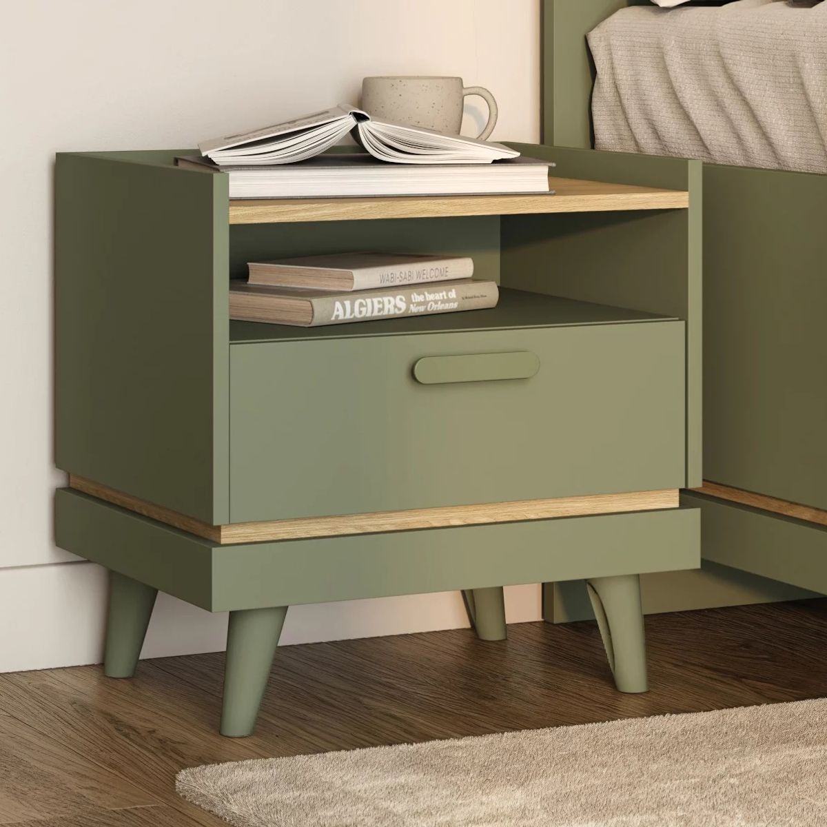 STARHOME - Velador Moderno Starhome Dance Verde y Roble