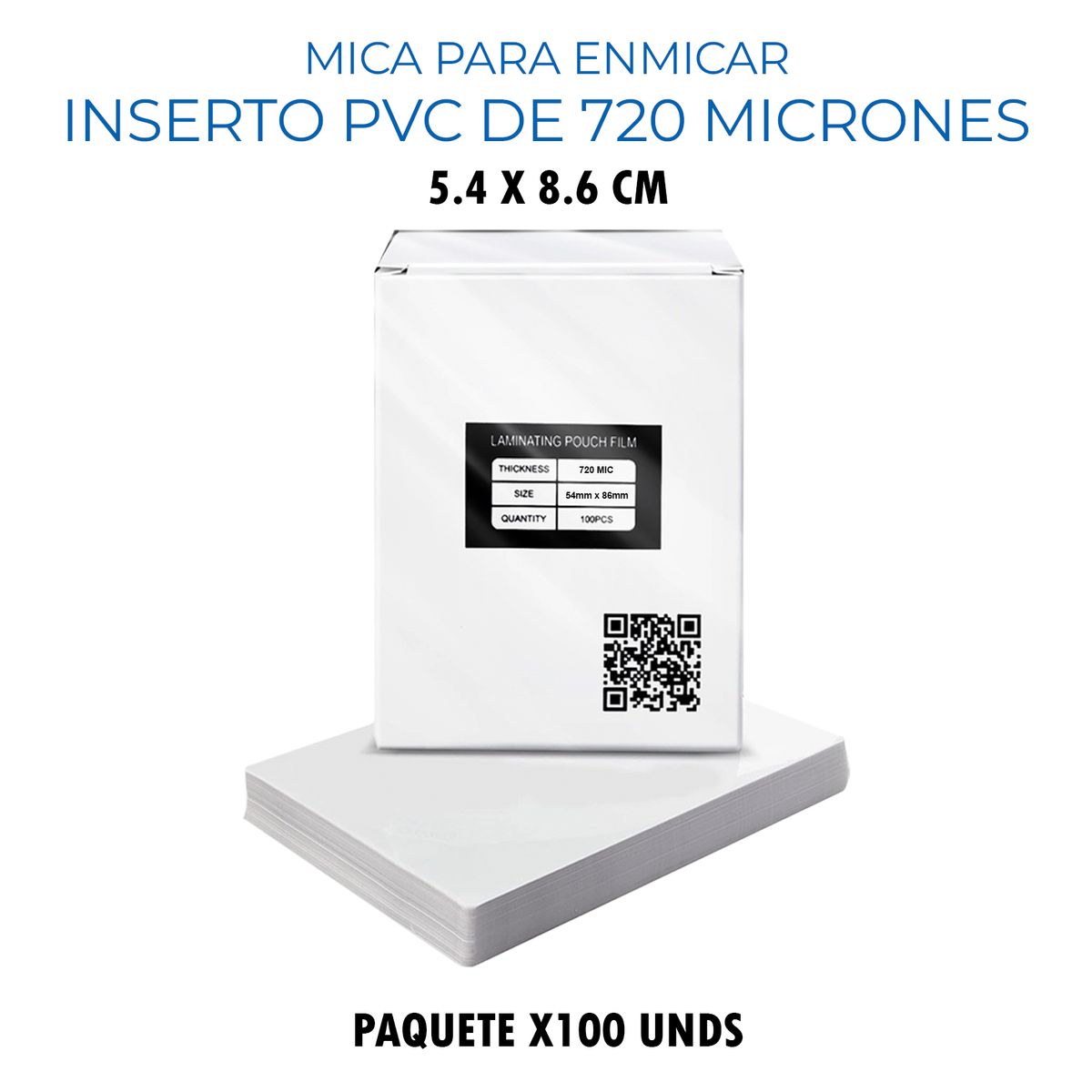 GENERICO - Mica para Enmicadora Inserto PVC de 720 Micrones x100