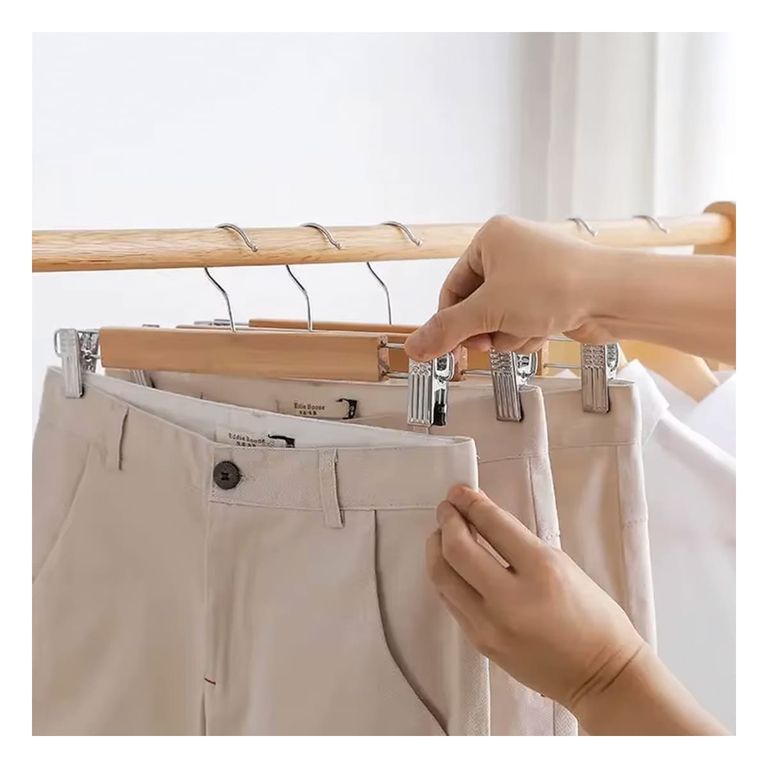 Pack12 Gancho Seguro de Ropa de Madera en Mostaza GENERICO | falabella.com
