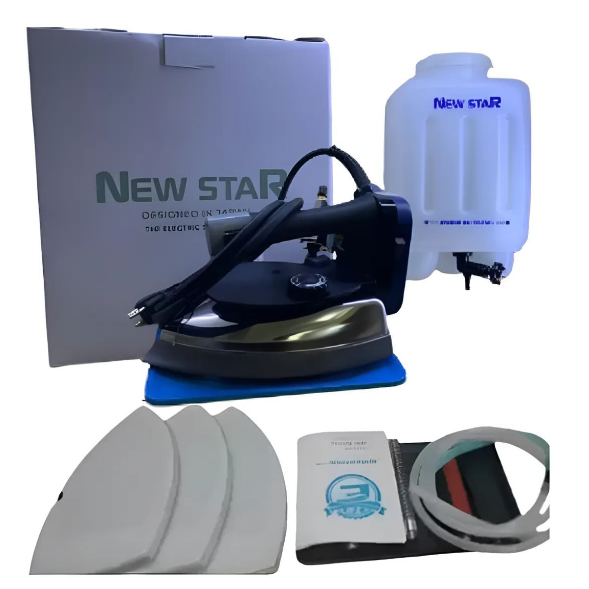 GENERICO - Plancha Industrial Textil A Vapor New Star 300L + 3 Zapatas