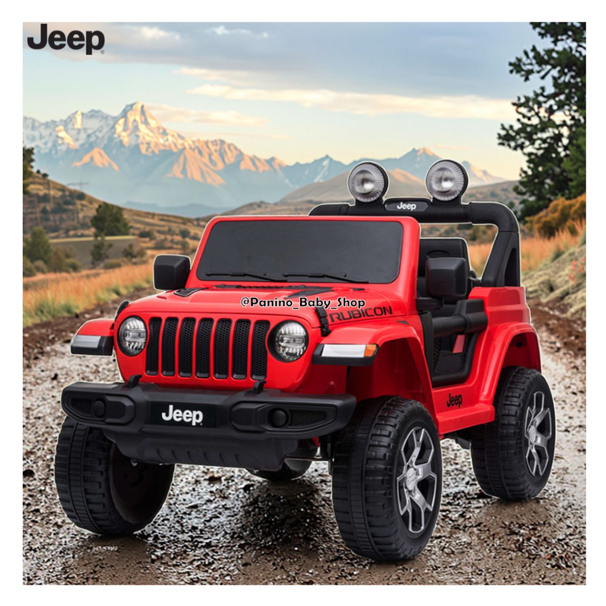 JEEP - Carro a Batería JEEP LICENCIADO -RUBICON- Rojo