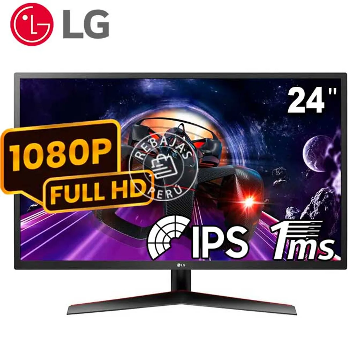 LG - Monitor LG UltraGear 24MP60G-B 24″ FHD IPS 75Hz 1ms MBR FreeSync