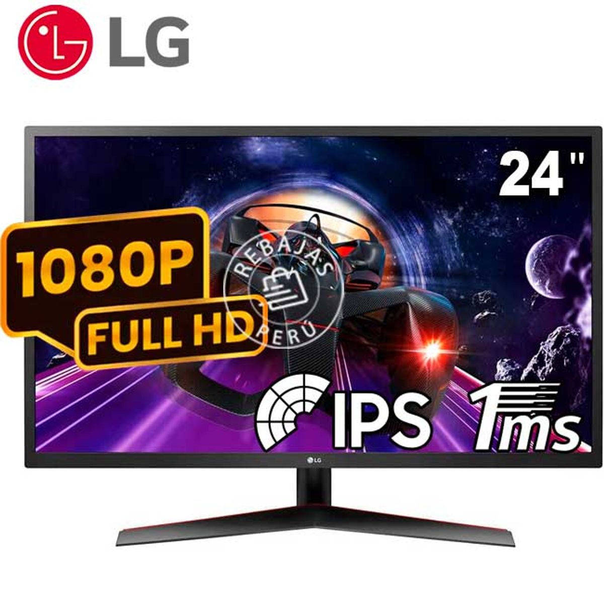 LG - Monitor LG UltraGear 24MP60G-B 24″ FHD IPS 75Hz 1ms MBR FreeSync