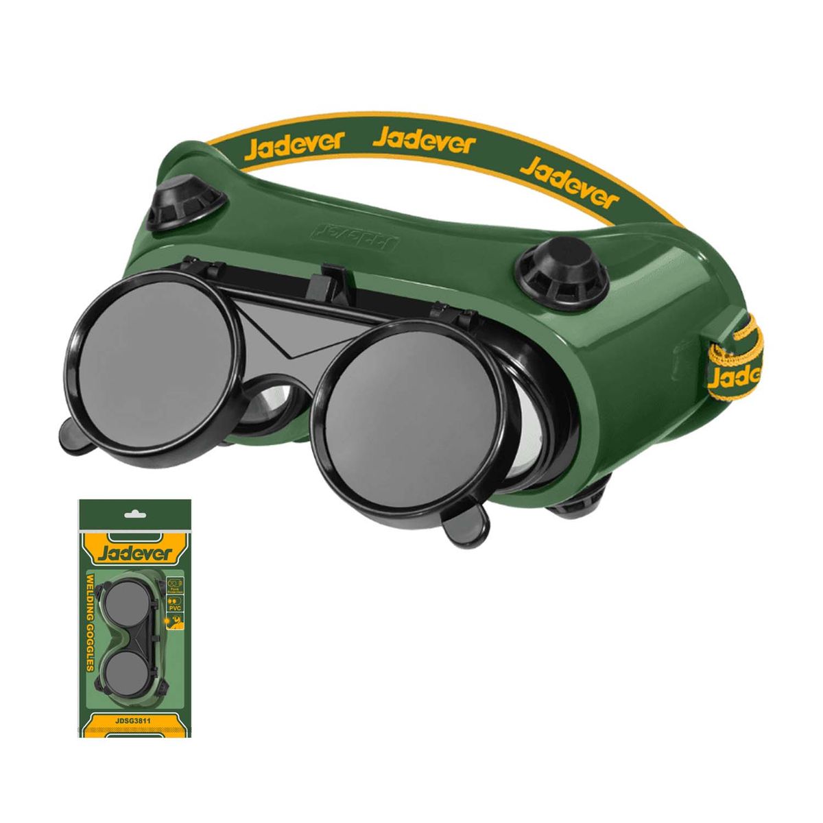 GENERICO - LENTES DE SOLDAR DE SEGURIDAD  PVC / PC DIN11 VERDE JDSG3811