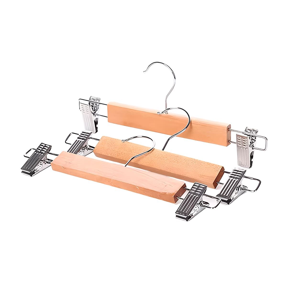 GENERICO - Colgadores de Ropa de Madera con Ganchos de Metal