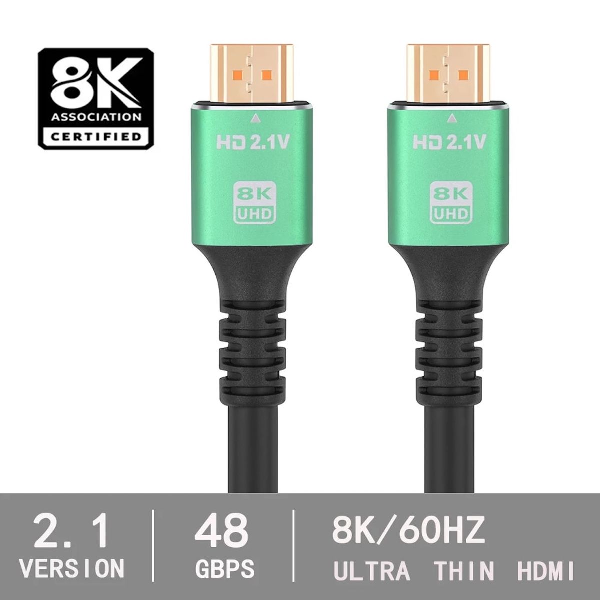 GENERICO - Cable Hdmi 8k 2.1v Ultra 4320p Hd 48 Gbps Pvc 1.5 Metros