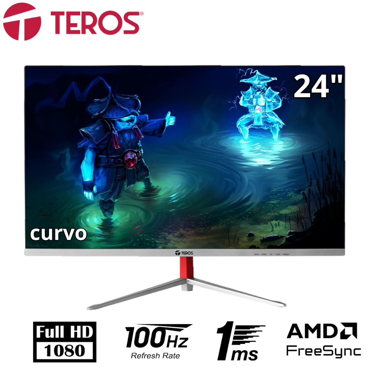 TEROS - Monitor curvo TEROS TE-2402S 238 FHD VA 100Hz 1ms HDMI VGA negro