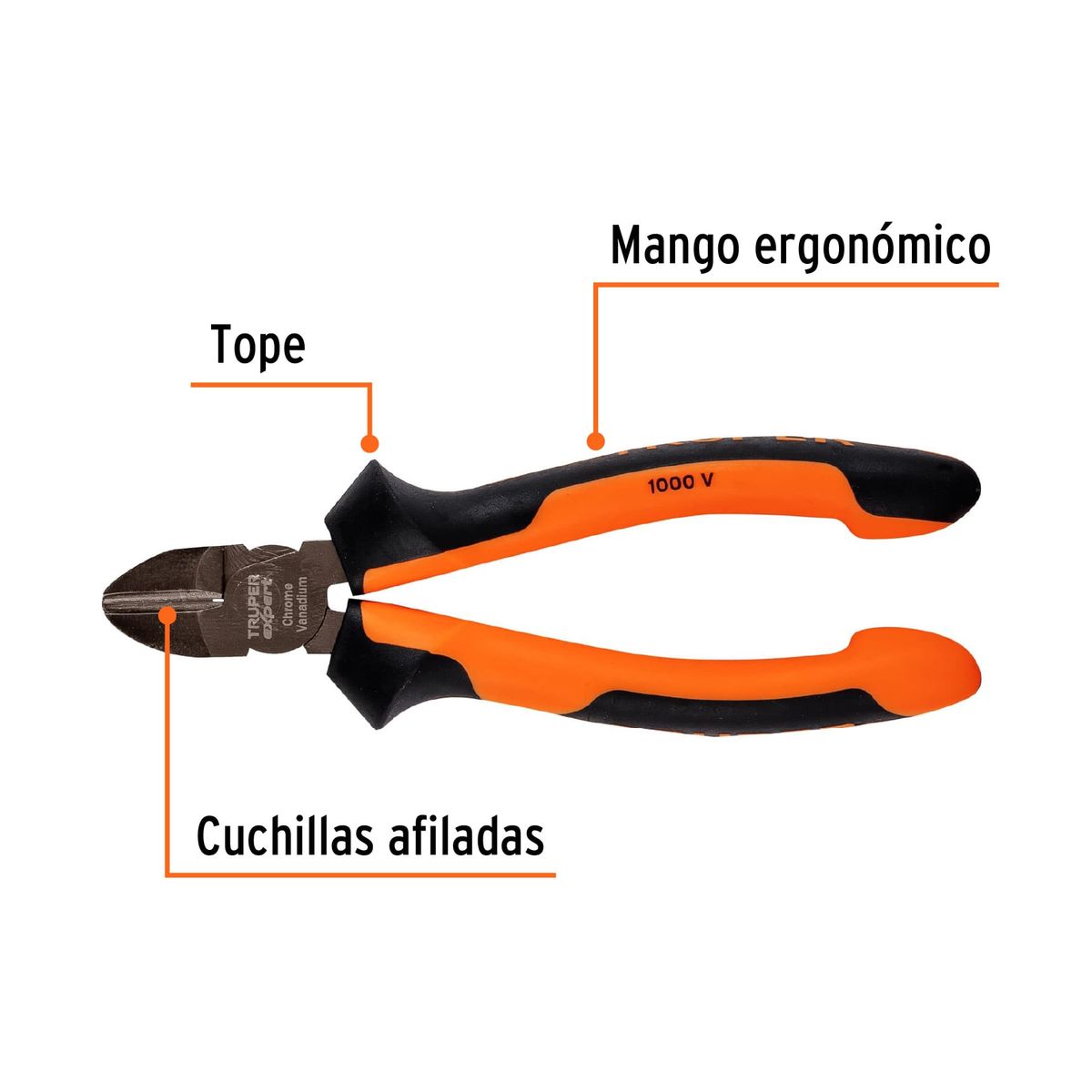 TRUPER - ALICATE AISLADO 1000V CORTE DIAGONAL 6” 15cm TRUPER