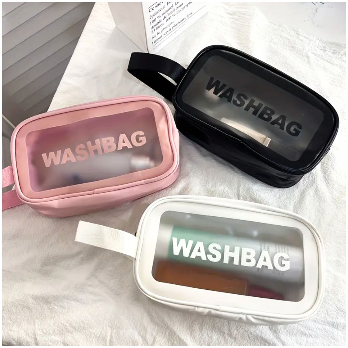 INSPIRA MARKET - Estuche bolso neceser grande para cosmeticos impermeable con asa