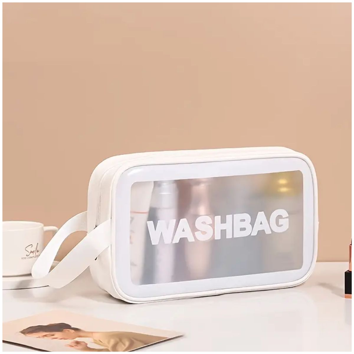 INSPIRA MARKET - Estuche bolso neceser grande para cosmeticos impermeable con asa