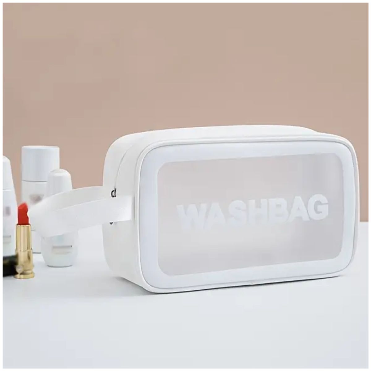 INSPIRA MARKET - Estuche bolso neceser grande para cosmeticos impermeable con asa