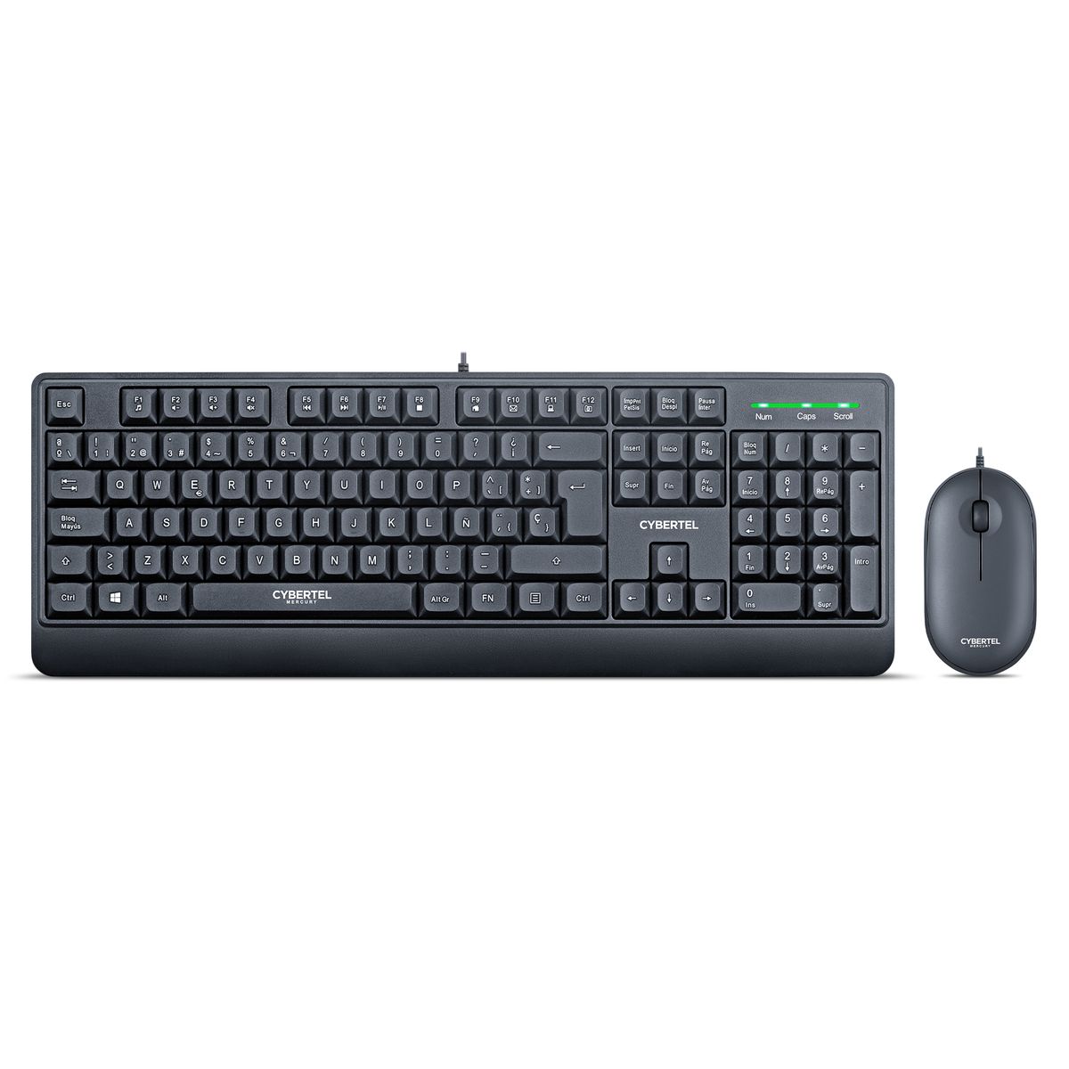 CYBERTEL - Kit Alámbrico 2en1 Teclado+Mouse Cybertel Mercury CYB T100