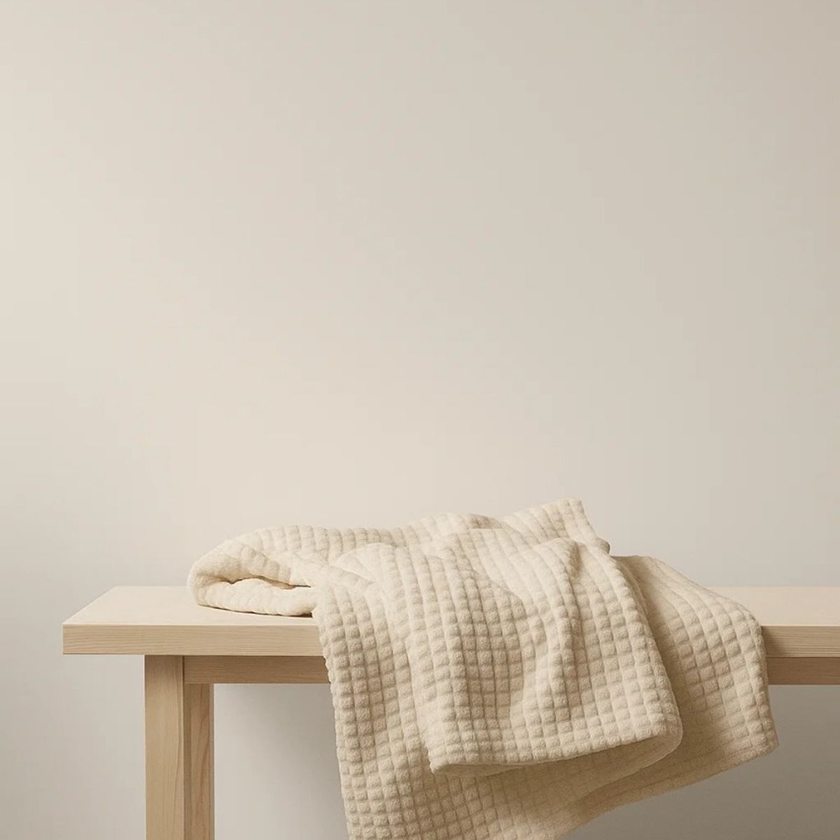 GENERICO - Manta Doble Cara Crema Waffer Vainilla Serena 160x179 cm Zalmohadas