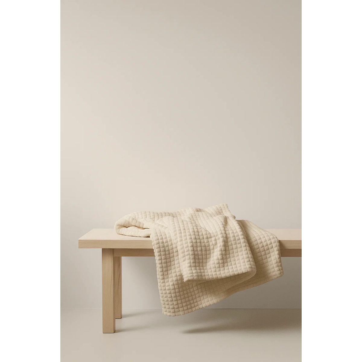 GENERICO - Manta Doble Cara Crema Waffer Vainilla Serena 160x179 cm Zalmohadas