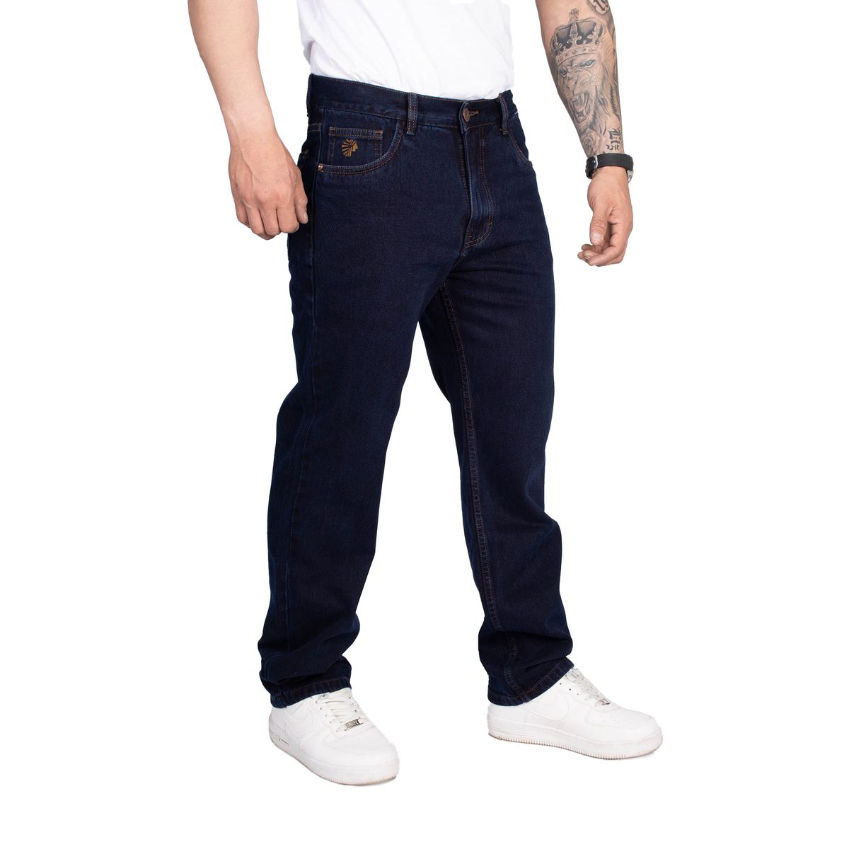 APACHE - Jeans Regular Fit de Caballero Color Grafito Azúl Rígido Americano