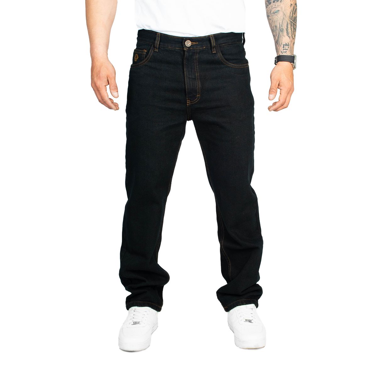 APACHE - Jeans Regular Fit de Caballero Color Madera Rígido Americano