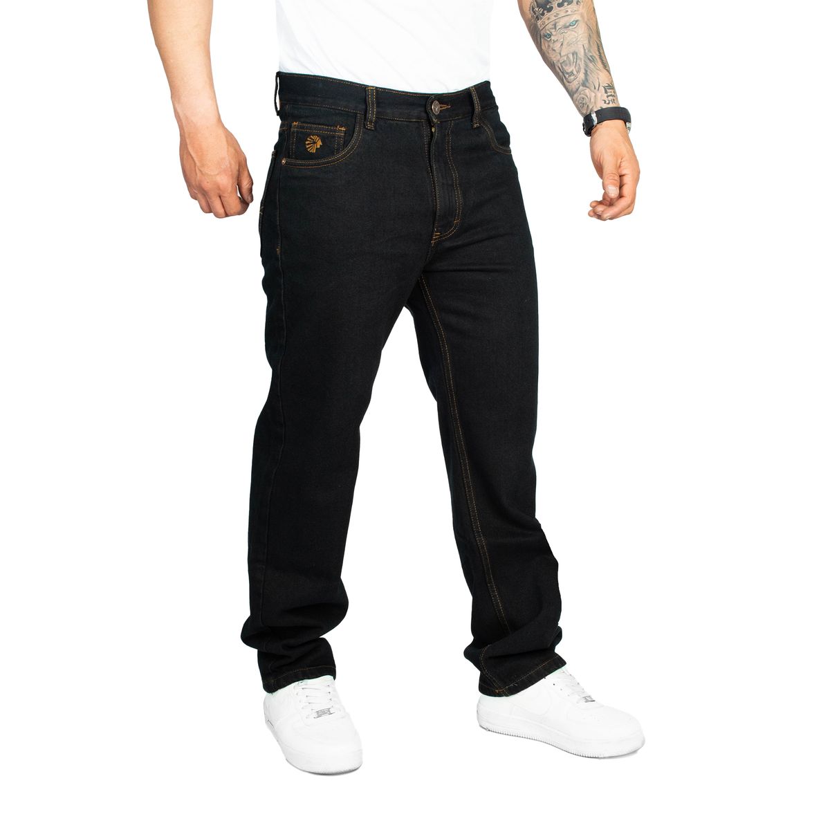 APACHE - Jeans Regular Fit de Caballero Color Madera Rígido Americano