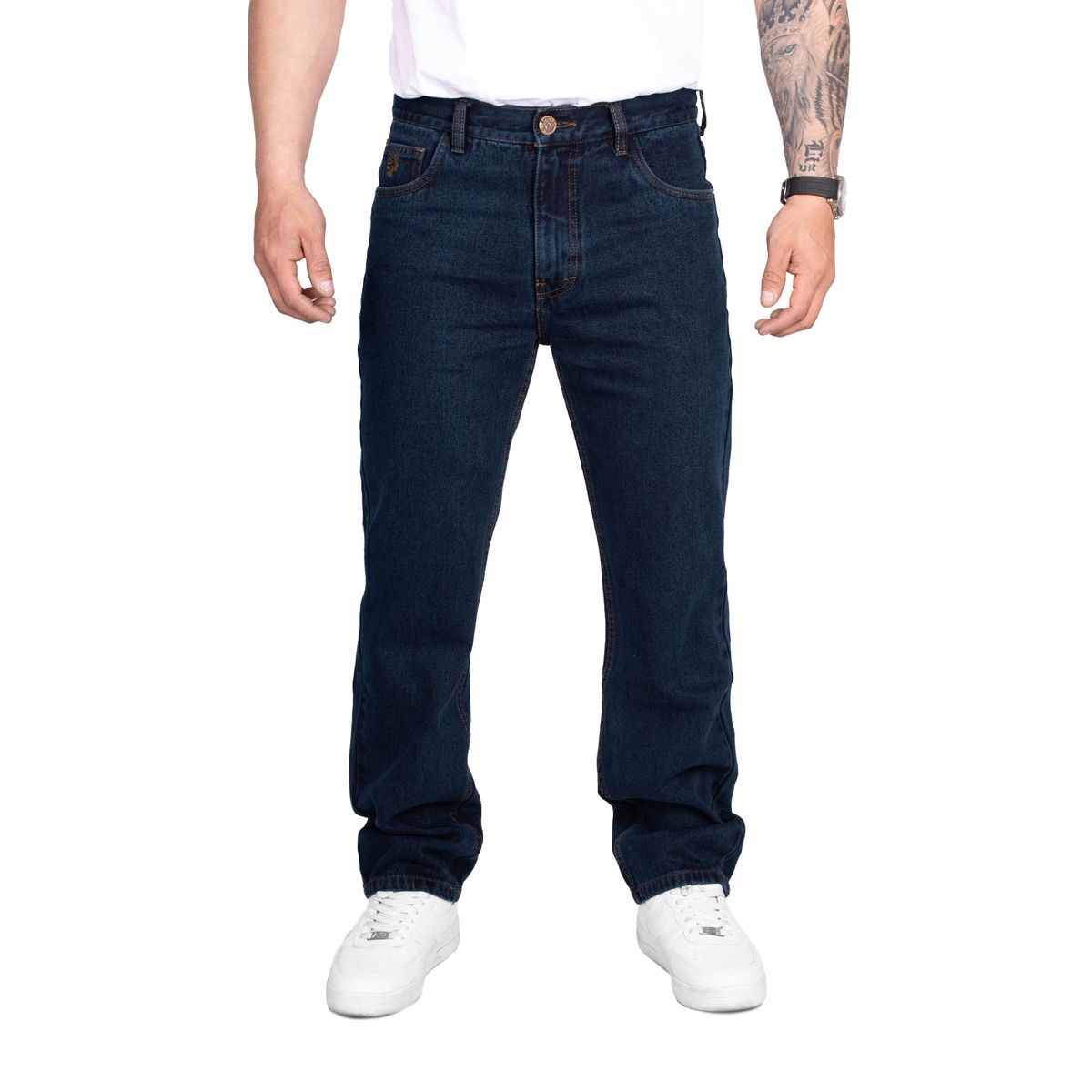 APACHE - Jeans Regular Fit de Caballero Color Verdoso, Rígido  Modelo Americano