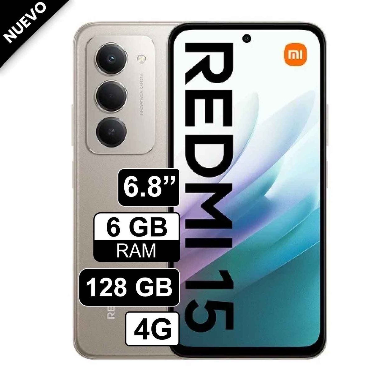 REDMI - Celular Xiaomi Redmi 15 128GB 6GB RAM Gris claro