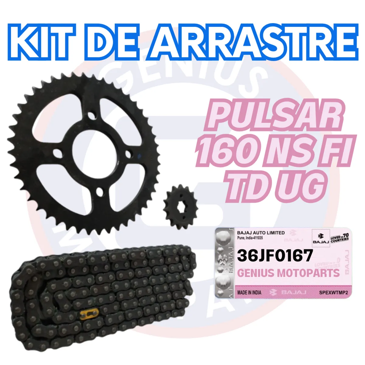 BAJAJ - KIT DE ARRASTRE PULSAR 160 NS FI TD UG