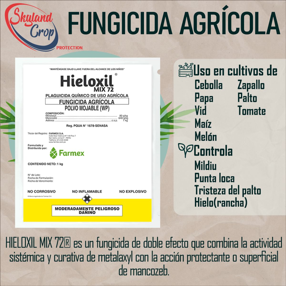 GENERICO - HIELOXIL MIX 72  1KG FUNGICIDA AGRÍCOLA