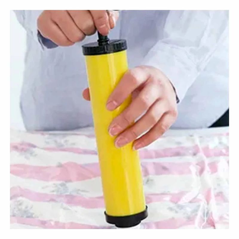 RYBIU IMPORT - Pack12 Succionador de Aire Manual para Bolsa en Amarillo