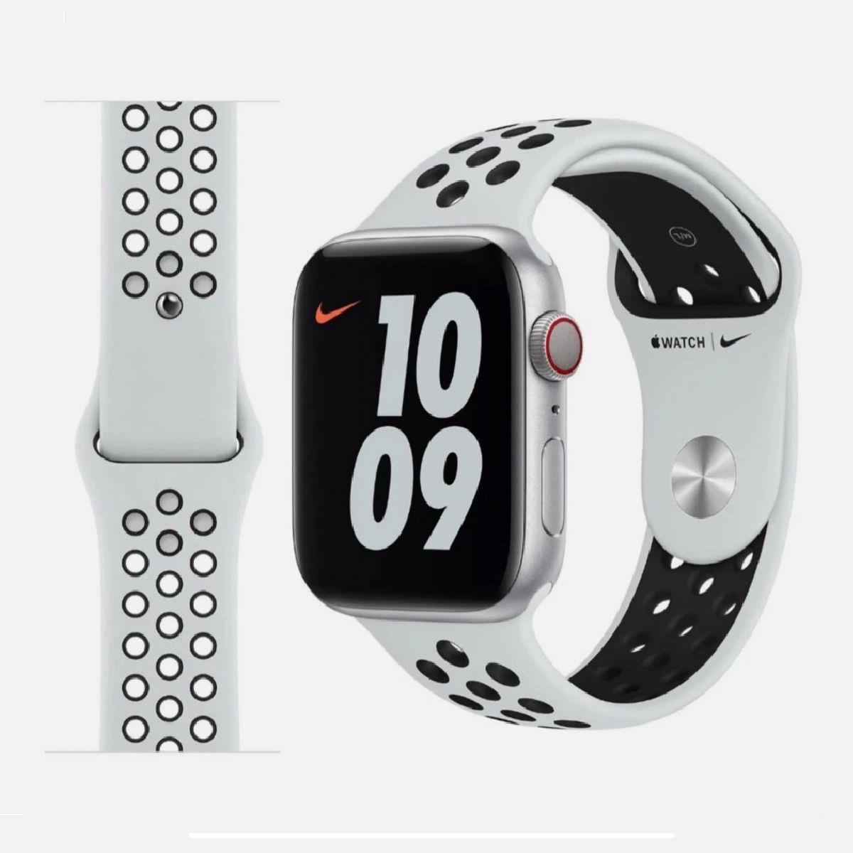 GENERICO - CORREA DEPORTIVA NIKE PARA APPLEWATCH 42-44-45-49MM BLANCO-NEGRO