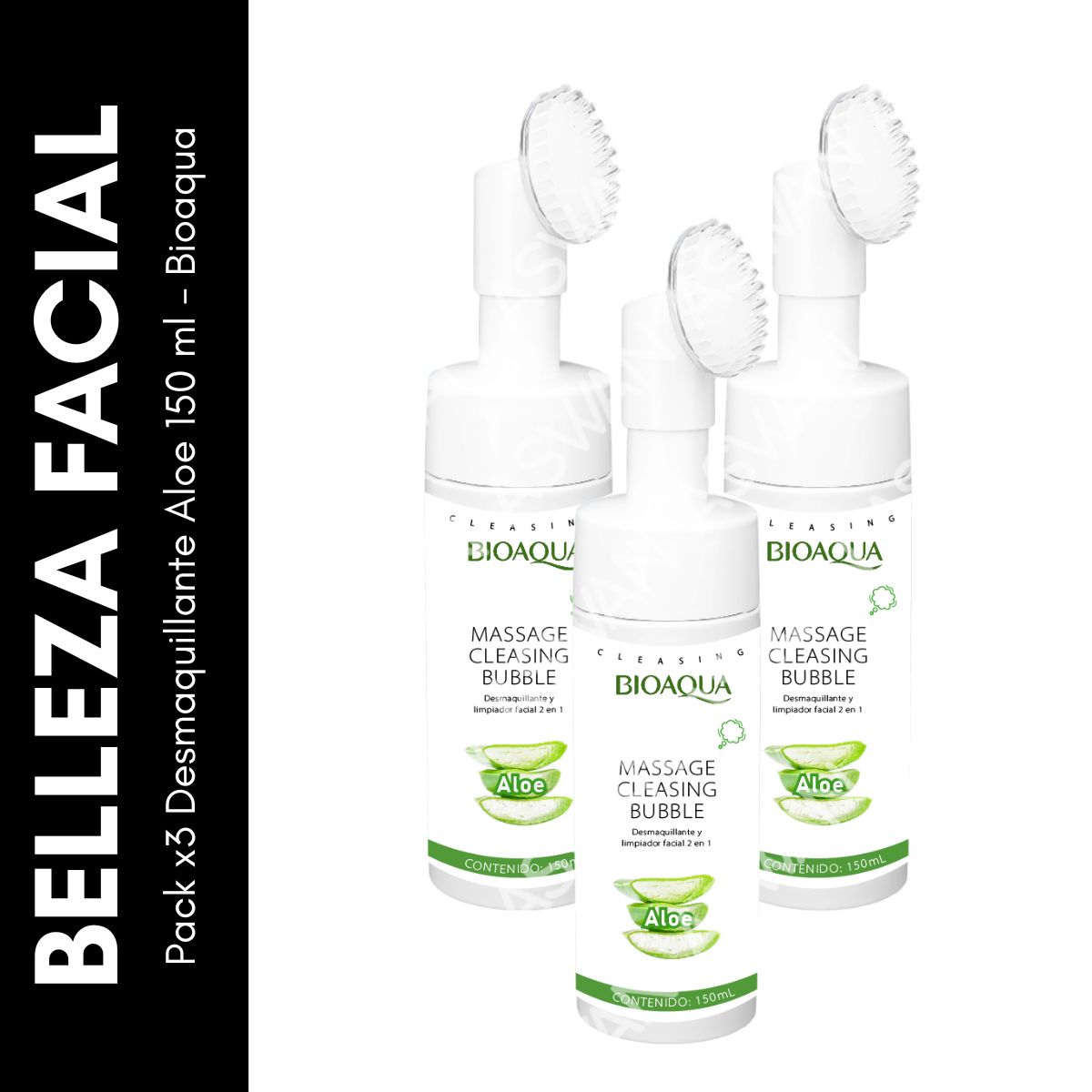 GENERICO - Pack x3 Desmaquillante Aloe 150 ml - Bioaqua