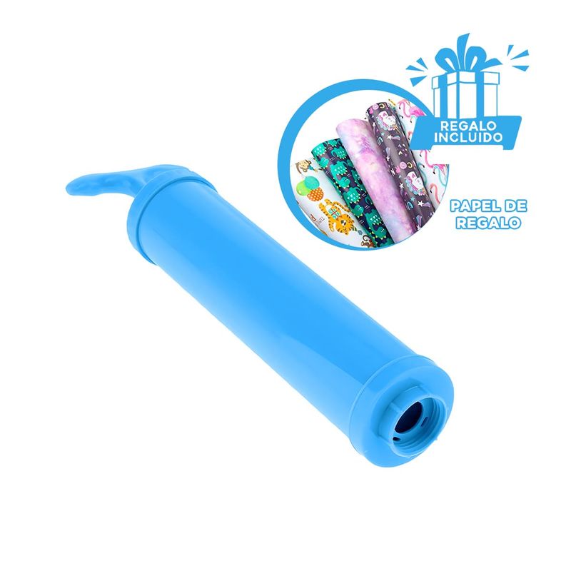 GENERICO - Succionador de Aire para Bolsas en Celeste Y+Papel de Regalo