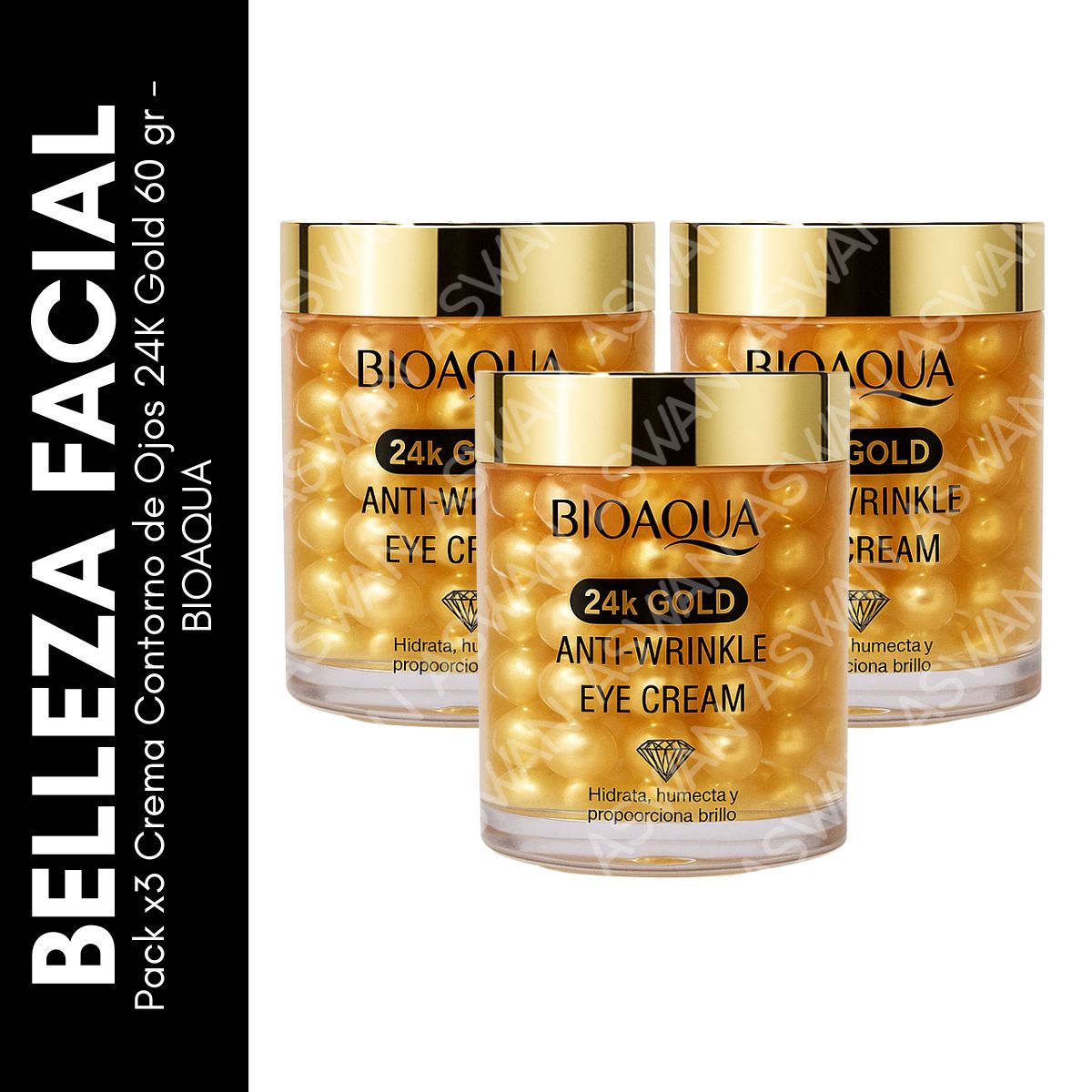 GENERICO - Pack x3 Crema Contorno de Ojos 24K Gold 60 gr - BIOAQUA