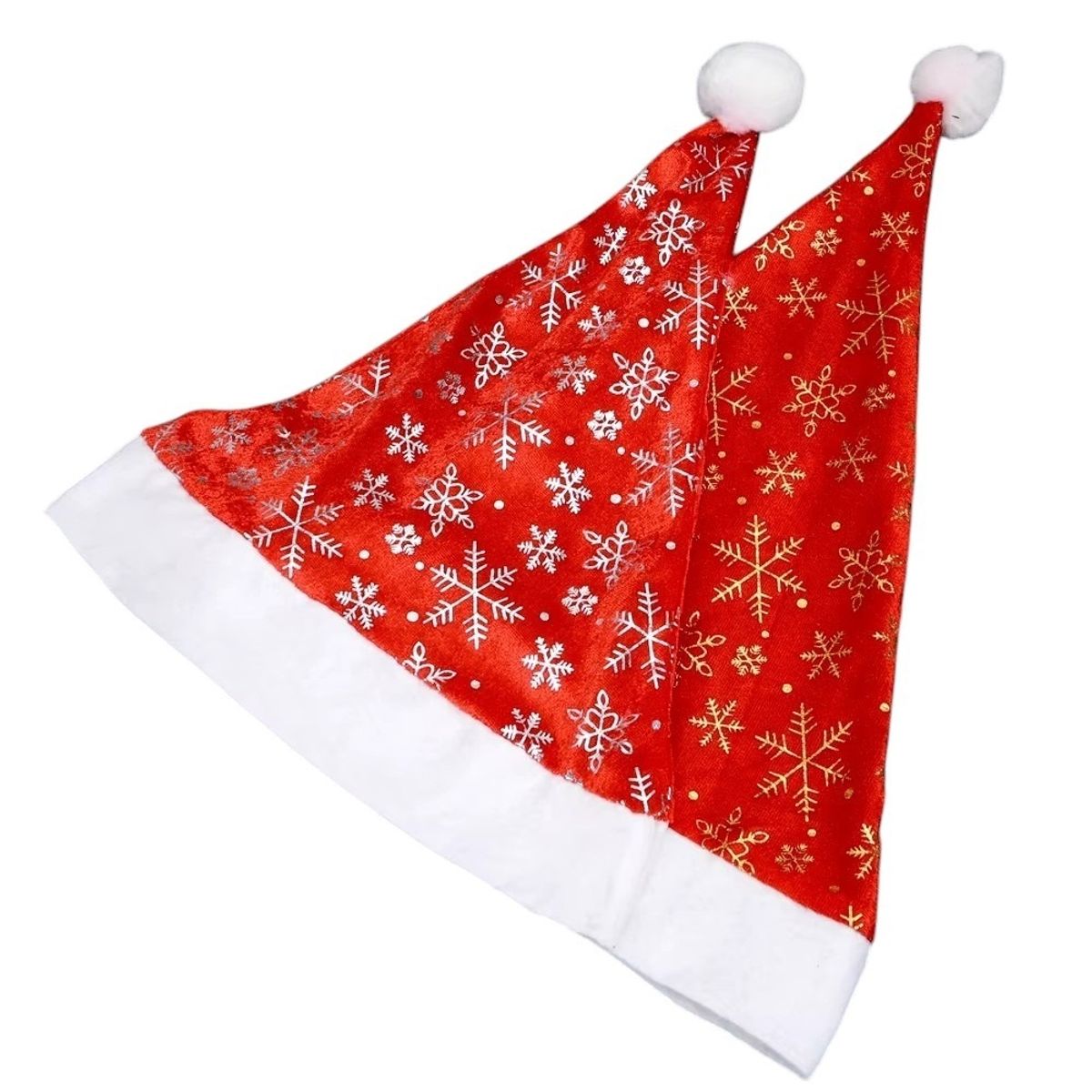 GENERICO - Set de 6 Gorro navideña sombrero rojo con copo de nieve