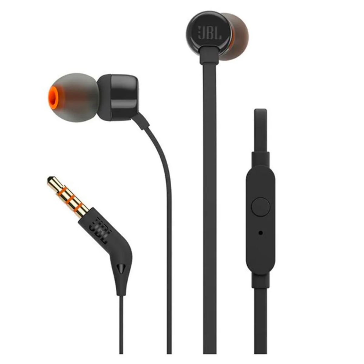JBL - Audífonos Jbl Tune 110 Negros Con Micrófono Y Conector 3.5Mm