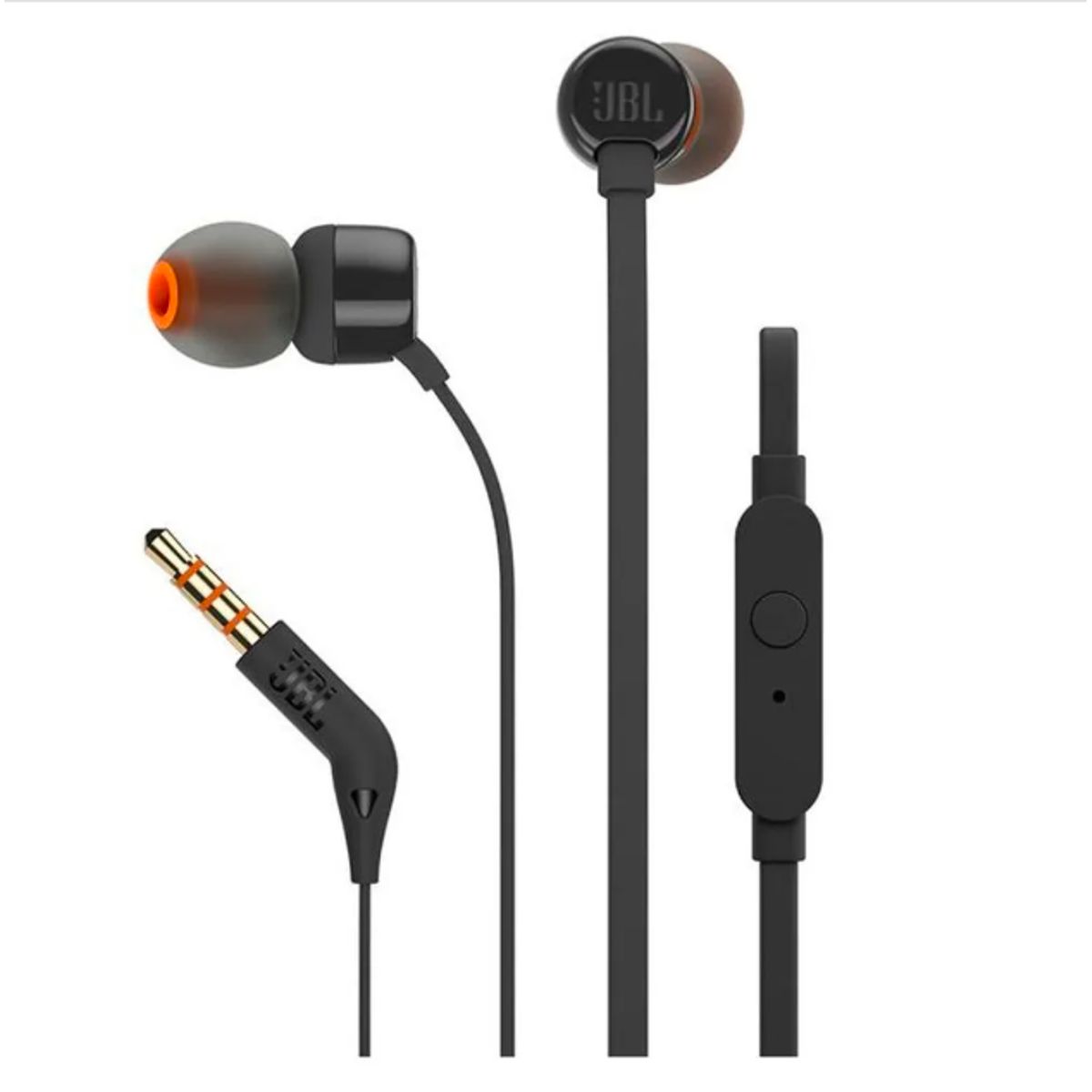 JBL - Audífonos Jbl Tune 110 Negros Con Micrófono Y Conector 3.5Mm