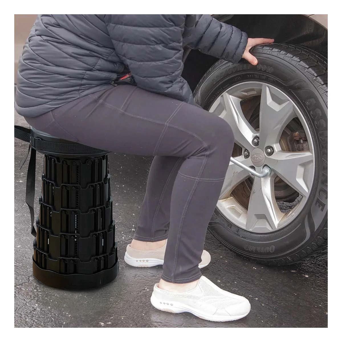 GENERICO - Pack2 Silla Compacta y Fuerte en Negro Y+Regalo Stickers