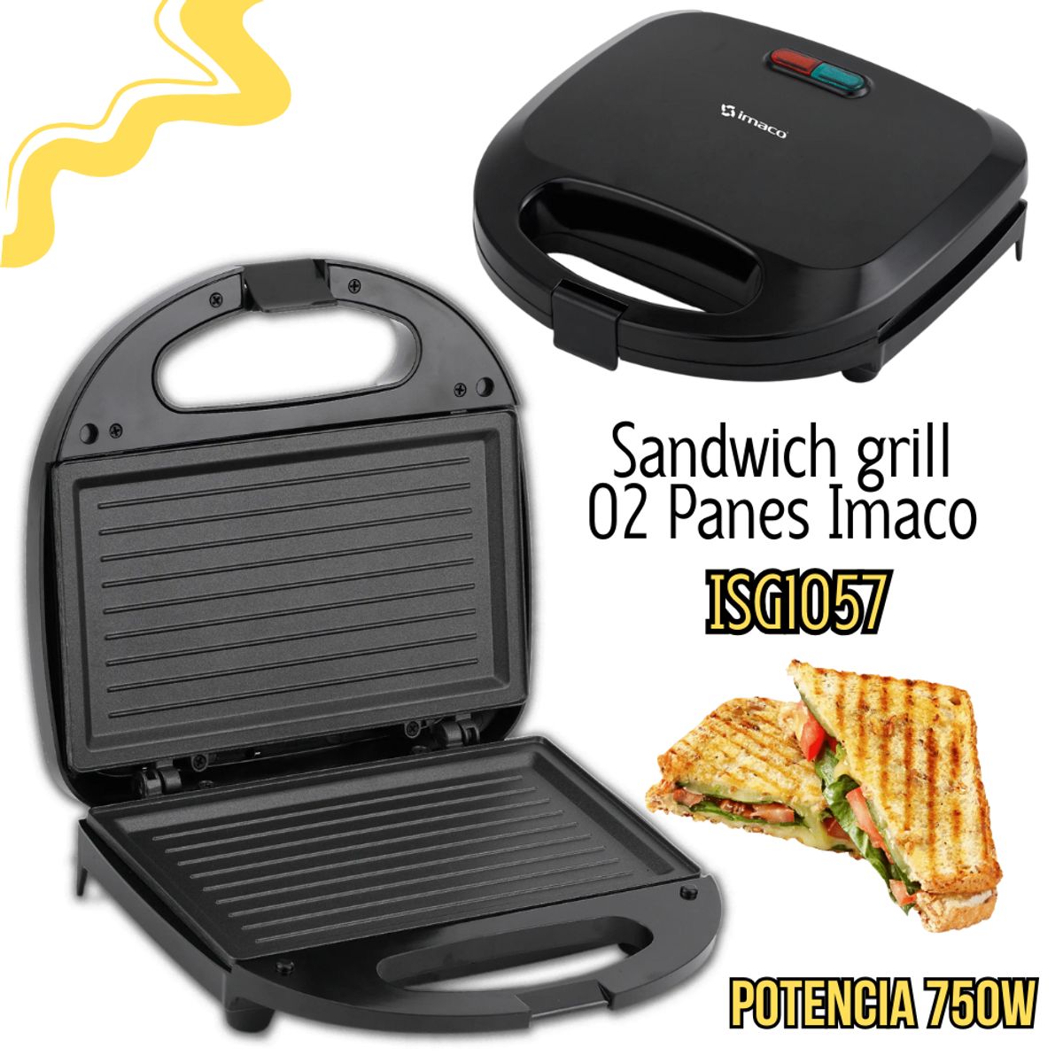 IMACO - Sandwichera Grill 02 Panes Imaco - ISG1057