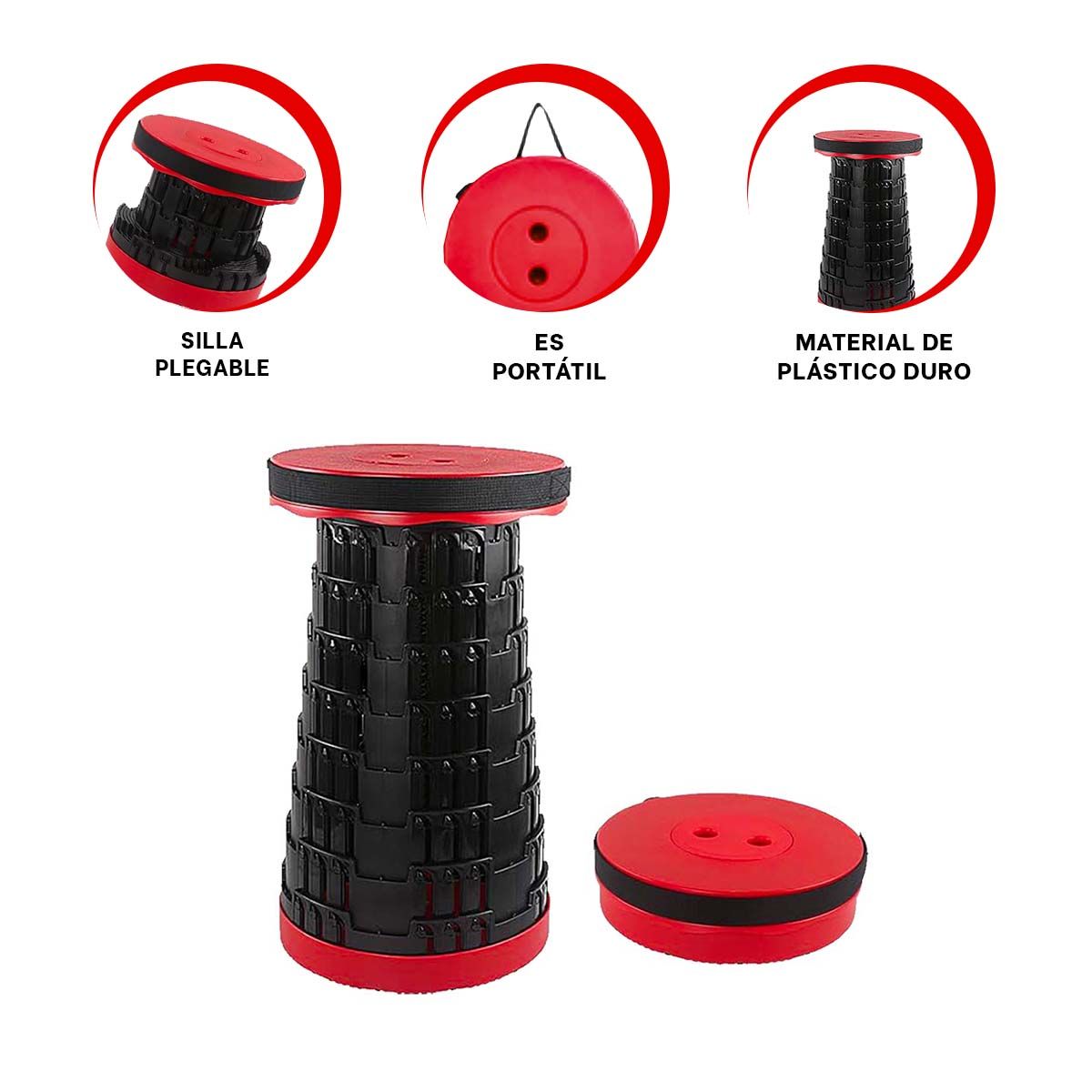 GENERICO - Pack12 Asiento Ligero y Practico para Viajes en Color Rojo