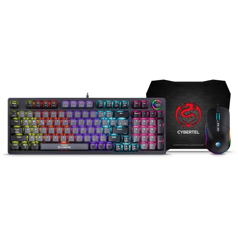 CYBERTEL - Kit Gamer 3en1 Teclado+Mouse+MousePad Cybertel Striker CBX GT1802