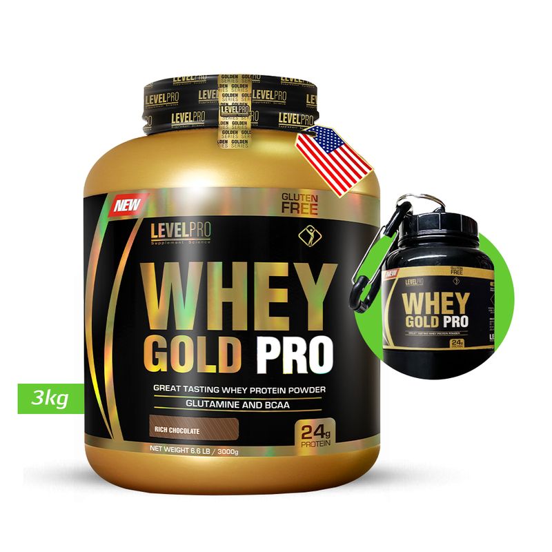 LEVEL PRO - LEVEL PRO WHEY GOLD PRO 3KG CHOCOLATE + REGALO PORTAPROTEINA